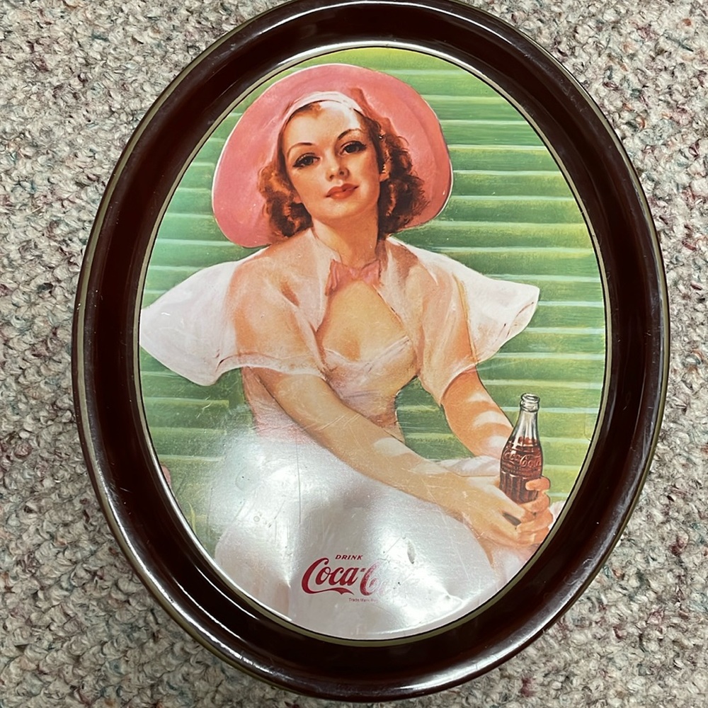 Vintage Coca Cola 1938 reproduction tin tray